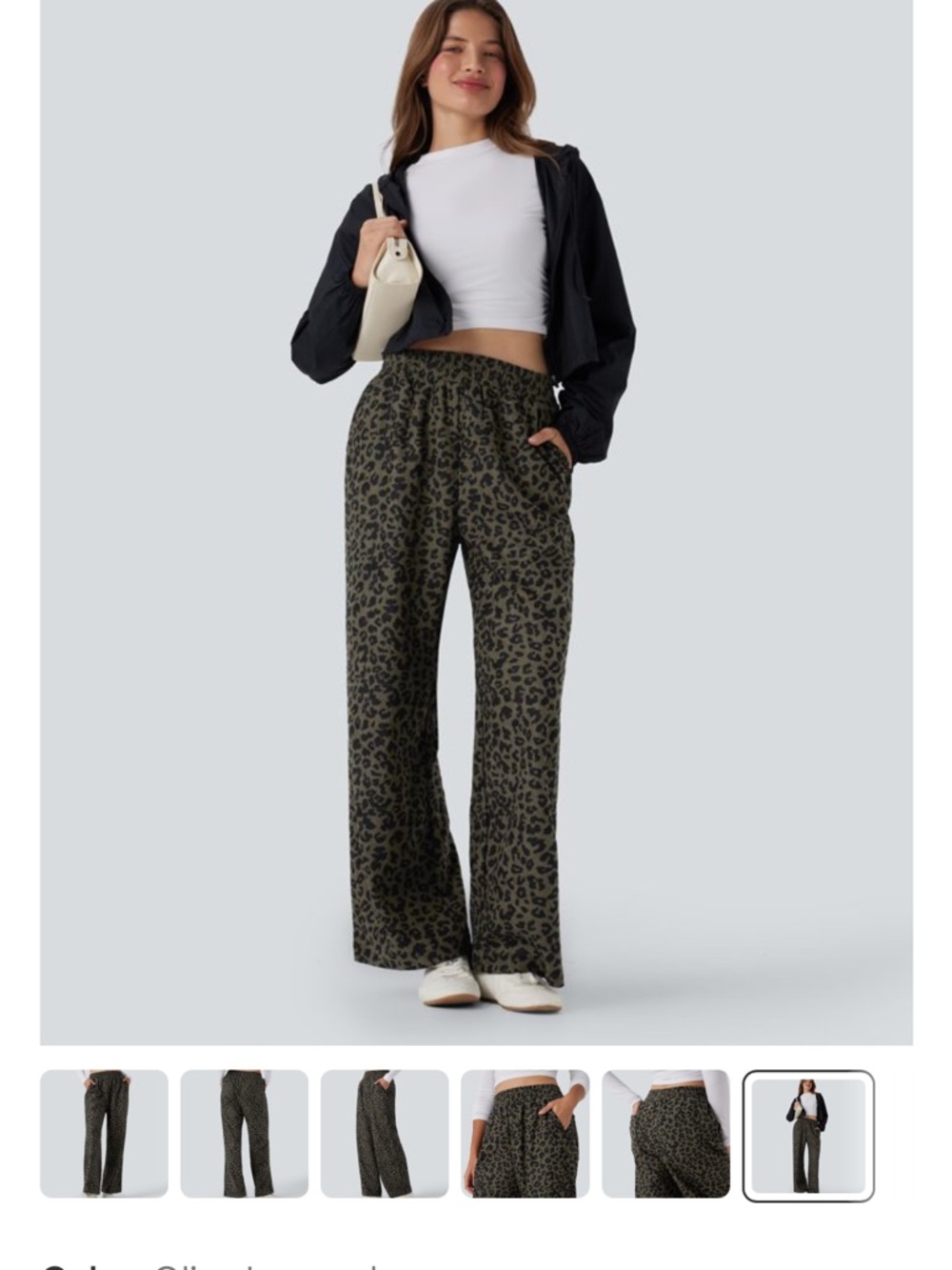 Halara High Waisted Leopard Corduroy Casual Baggy Pants with Pockets